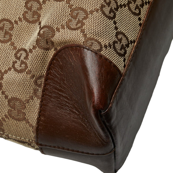 グッチ GGキャンバス ハンドバッグ トートバッグ 002 1119 ベージュ ブラウン キャンバス レザー レディース GUCCI 【中古】