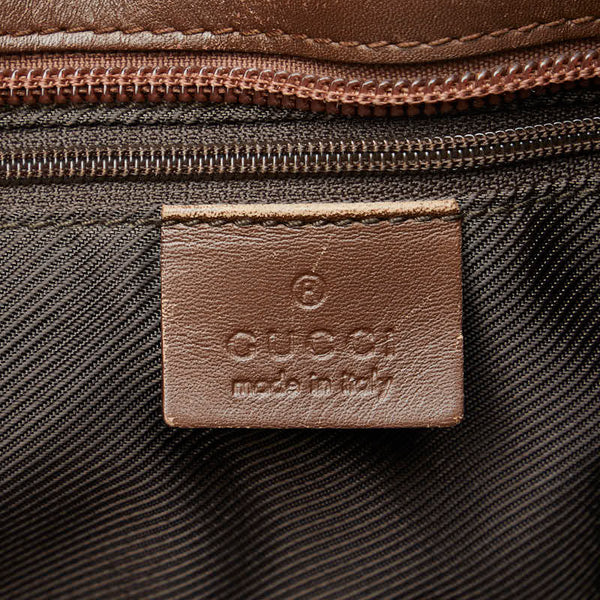 グッチ GGキャンバス ハンドバッグ トートバッグ 002 1119 ベージュ ブラウン キャンバス レザー レディース GUCCI 【中古】