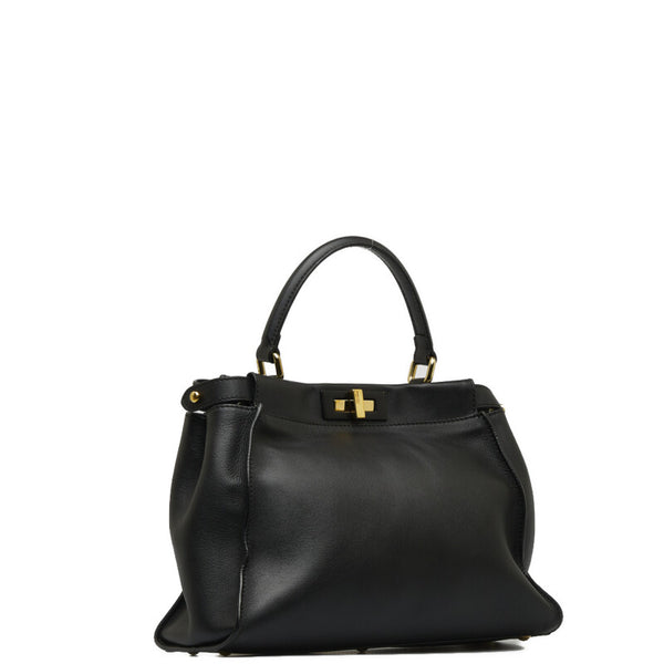 フェンディ ピーカブー ハンドバッグ 8BN290 ブラック レザー レディース FENDI 【中古】