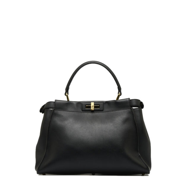 フェンディ ピーカブー ハンドバッグ 8BN290 ブラック レザー レディース FENDI 【中古】