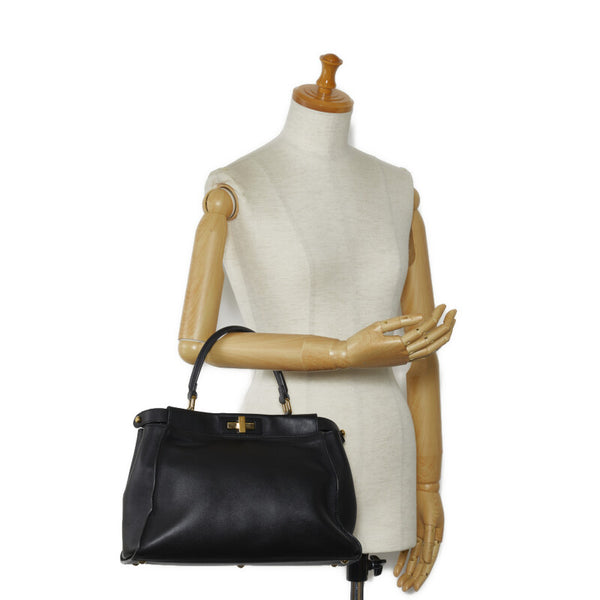 フェンディ ピーカブー ハンドバッグ 8BN290 ブラック レザー レディース FENDI 【中古】