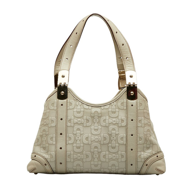 グッチ ホースビット ハンドバッグ トートバッグ 145761 ホワイト レザー レディース GUCCI 【中古】