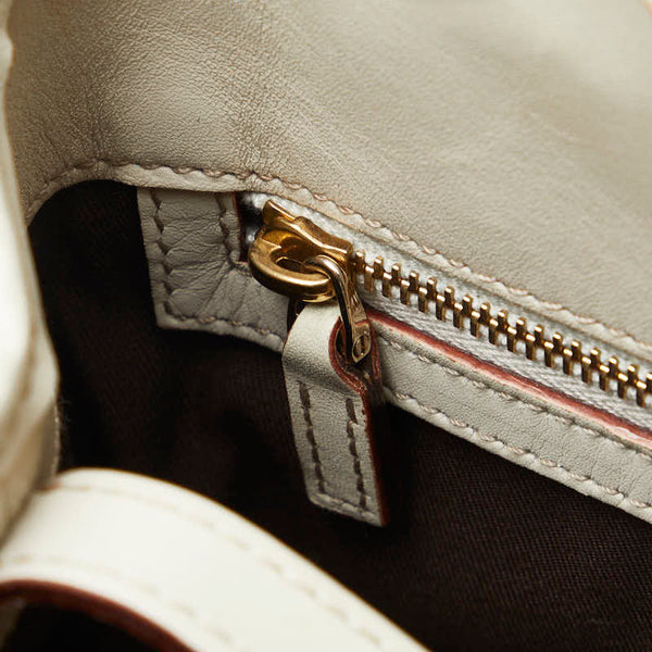 グッチ ホースビット ハンドバッグ トートバッグ 145761 ホワイト レザー レディース GUCCI 【中古】