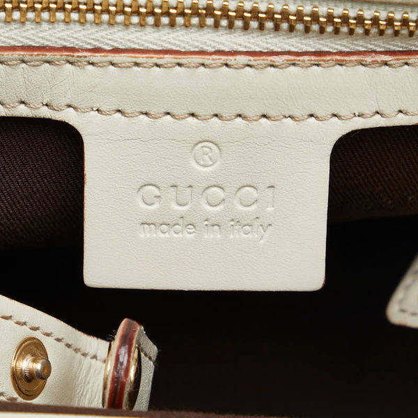 グッチ ホースビット ハンドバッグ トートバッグ 145761 ホワイト レザー レディース GUCCI 【中古】