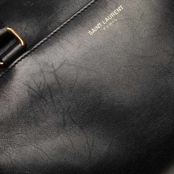 サンローラン ベイビーダッフル ハンドバッグ ショルダーバッグ 2WAY 330958 ブラック レザー レディース SAINT LAURENT 【中古】