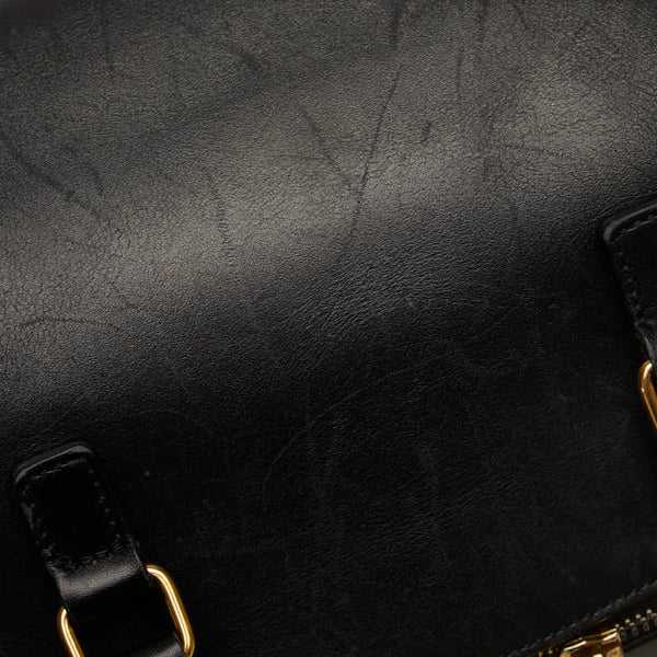 サンローラン ベイビーダッフル ハンドバッグ ショルダーバッグ 2WAY 330958 ブラック レザー レディース SAINT LAURENT 【中古】