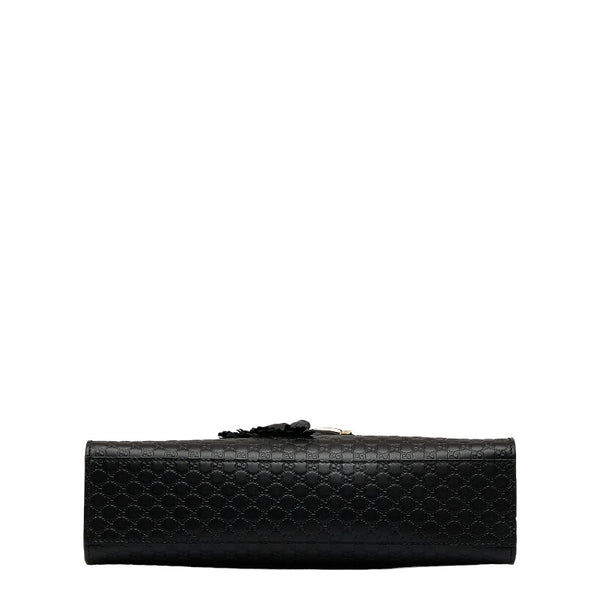 グッチ マイクロGGシマ エミリー ホースビット チェーン ショルダーバッグ 449635 ブラック レザー レディース GUCCI 【中古】