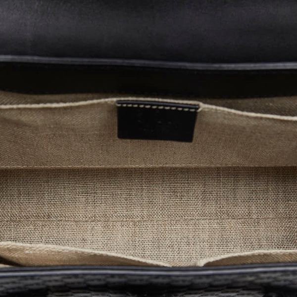 グッチ マイクロGGシマ エミリー ホースビット チェーン ショルダーバッグ 449635 ブラック レザー レディース GUCCI 【中古】