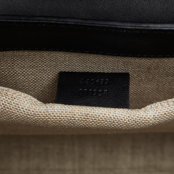 グッチ マイクロGGシマ エミリー ホースビット チェーン ショルダーバッグ 449635 ブラック レザー レディース GUCCI 【中古】