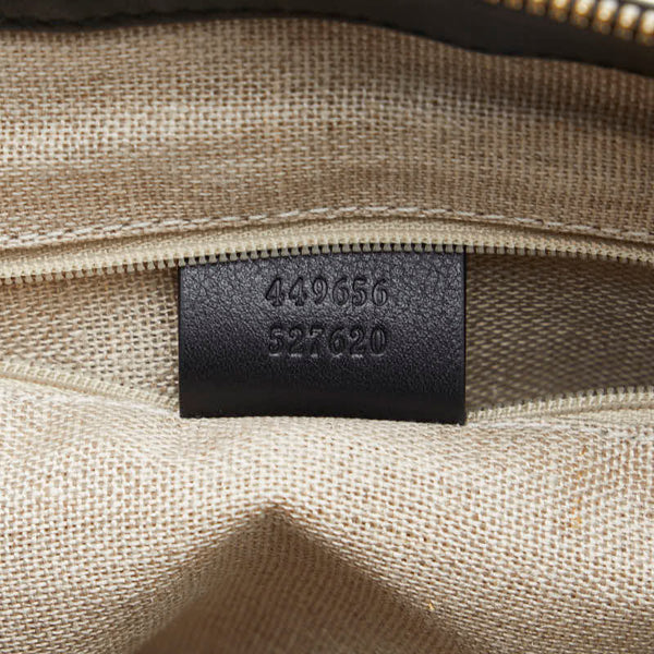 グッチ マイクログッチシマ ハンドバッグ ショルダーバッグ 2WAY 449656 ブラック レザー レディース GUCCI 【中古】