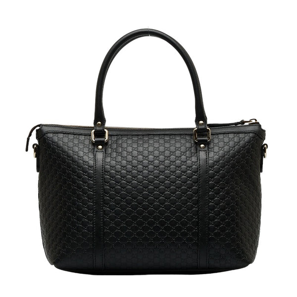 グッチ マイクログッチシマ ハンドバッグ ショルダーバッグ 2WAY 449656 ブラック レザー レディース GUCCI 【中古】