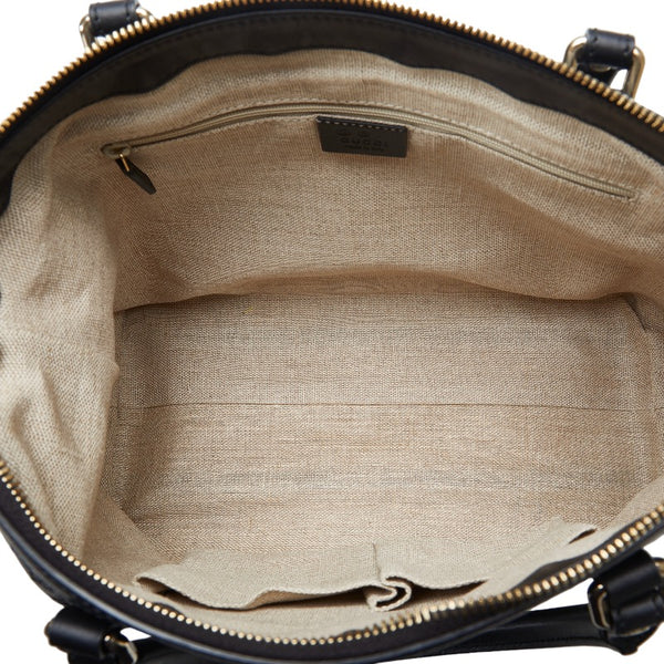 グッチ マイクログッチシマ ハンドバッグ ショルダーバッグ 2WAY 449656 ブラック レザー レディース GUCCI 【中古】