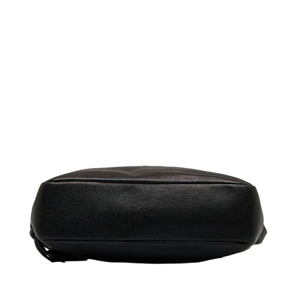 サンローラン モノグラム YSL 斜め掛け ショルダーバッグ ブラック レザー レディース SAINT LAURENT 【中古】