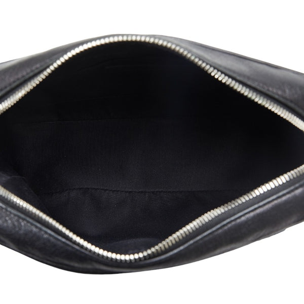 サンローラン モノグラム YSL 斜め掛け ショルダーバッグ ブラック レザー レディース SAINT LAURENT 【中古】