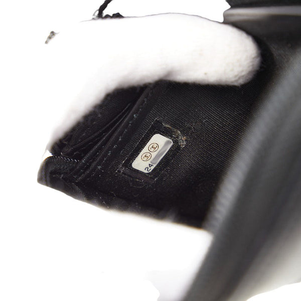 シャネル ココマーク ラウンドファスナー 長財布 ブラック キャビアスキン レディース CHANEL 【中古】