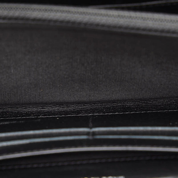 シャネル ココマーク ラウンドファスナー 長財布 ブラック キャビアスキン レディース CHANEL 【中古】