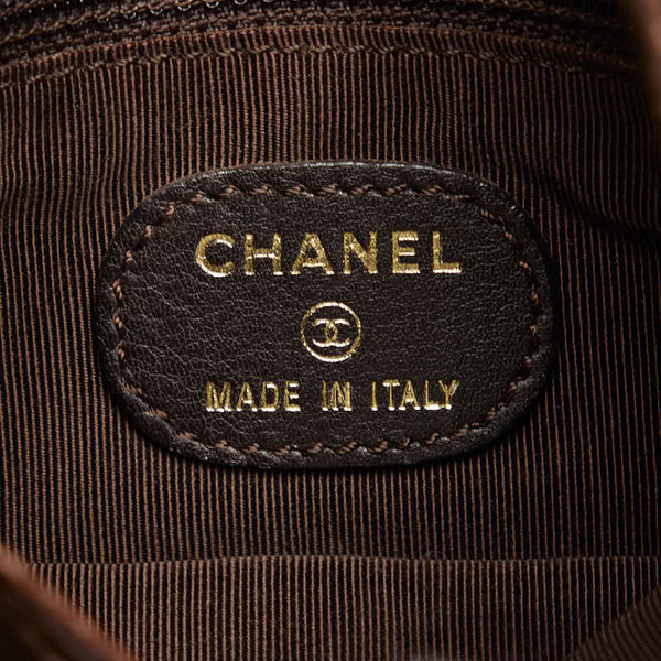 シャネル 斜め掛け ショルダーバッグ ブラウン  レザー レディース CHANEL 【中古】