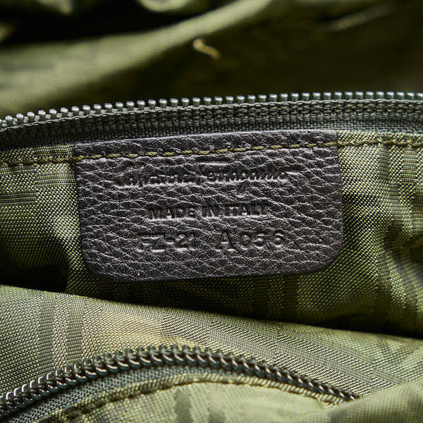 サルヴァトーレフェラガモ ガンチーニ トートバッグ ブラック レザー レディース Salvatore Ferragamo 【中古】