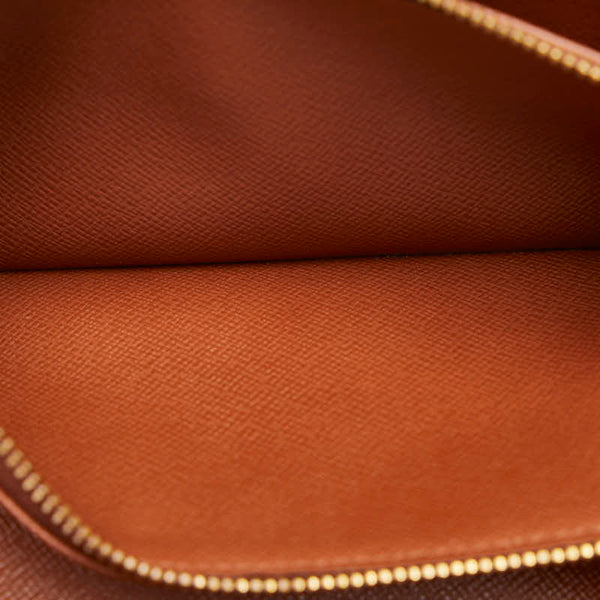 ルイ ヴィトン モノグラム ポシェット ポルト モネ クレディ 長財布 M61725 ブラウン PVC レザー レディース LOUIS VUITTON 【中古】