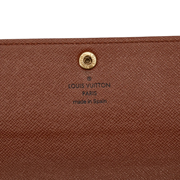 ルイ ヴィトン モノグラム ポシェット ポルト モネ クレディ 長財布 M61725 ブラウン PVC レザー レディース LOUIS VUITTON 【中古】