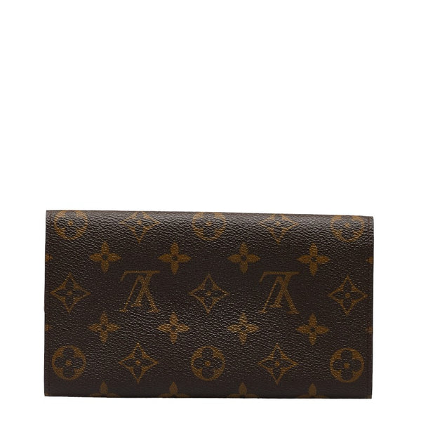ルイ ヴィトン モノグラム ポシェット ポルト モネ クレディ 長財布 M61725 ブラウン PVC レザー レディース LOUIS VUITTON 【中古】