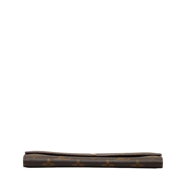ルイ ヴィトン モノグラム ポシェット ポルト モネ クレディ 長財布 M61725 ブラウン PVC レザー レディース LOUIS VUITTON 【中古】