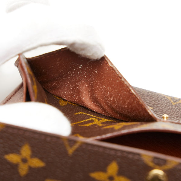 ルイ ヴィトン モノグラム ポシェット ポルト モネ クレディ 長財布 M61725 ブラウン PVC レザー レディース LOUIS VUITTON 【中古】
