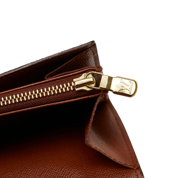 ルイ ヴィトン モノグラム ポシェット ポルト モネ クレディ 長財布 M61725 ブラウン PVC レザー レディース LOUIS VUITTON 【中古】