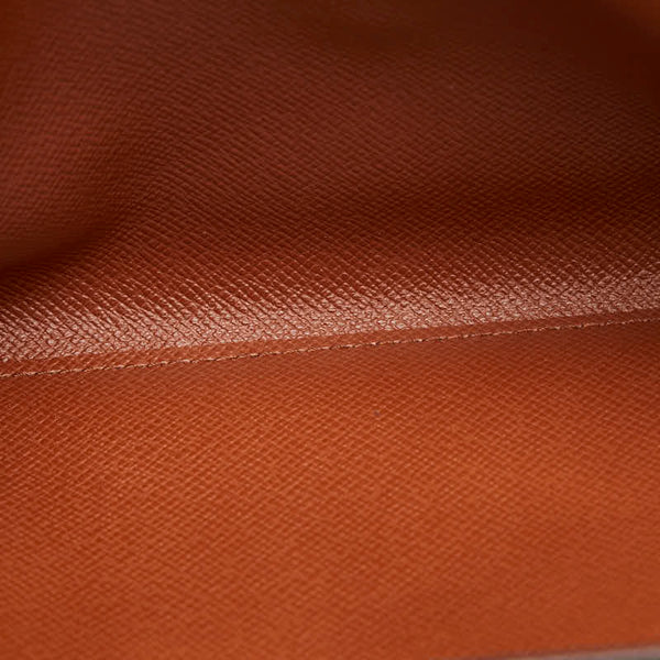 ルイ ヴィトン モノグラム ポシェット ポルト モネ クレディ 長財布 M61725 ブラウン PVC レザー レディース LOUIS VUITTON 【中古】