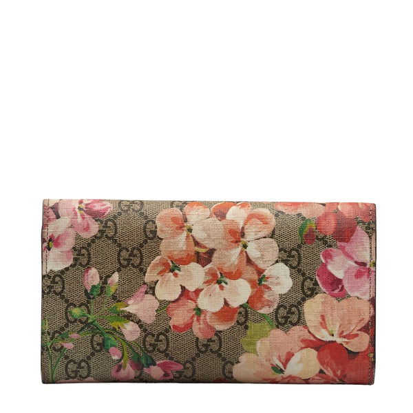 グッチ GGブルームス 長財布 コンチネンタルウォレット 404070 ベージュ マルチカラー PVC レザー レディース GUCCI 【中古】