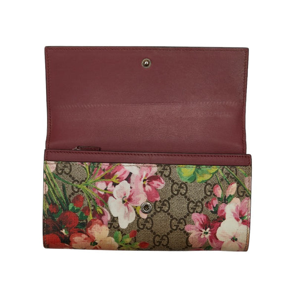 グッチ GGブルームス 長財布 コンチネンタルウォレット 404070 ベージュ マルチカラー PVC レザー レディース GUCCI 【中古】