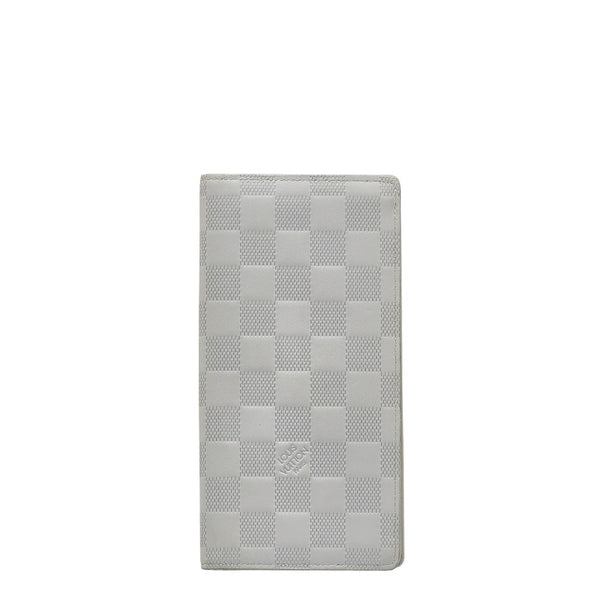 ルイ ヴィトン ダミエ アンフィニ ポルトフォイユ ブラザ 長財布 N60335 ブロン ホワイト PVC レザー レディース LOUIS VUITTON 【中古】