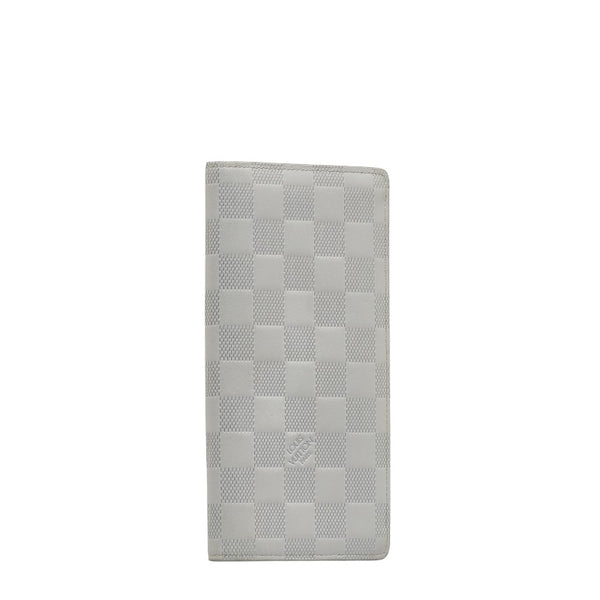 ルイ ヴィトン ダミエ アンフィニ ポルトフォイユ ブラザ 長財布 N60335 ブロン ホワイト PVC レザー レディース LOUIS VUITTON 【中古】