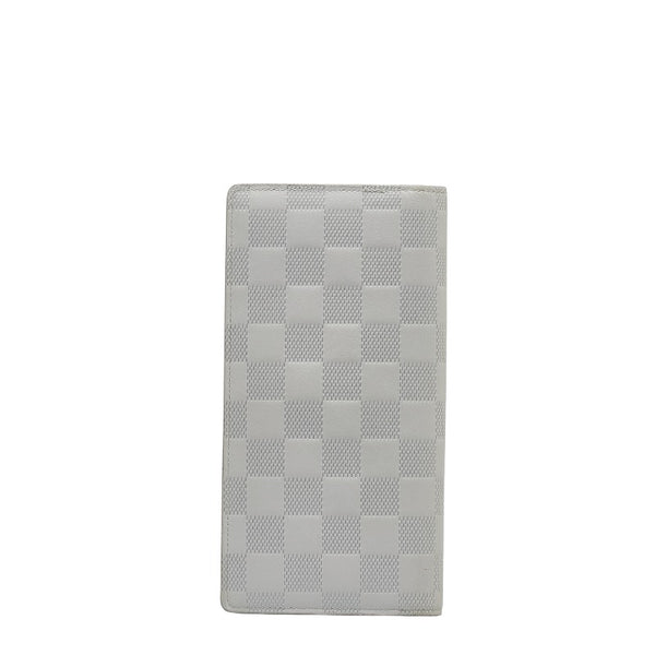 ルイ ヴィトン ダミエ アンフィニ ポルトフォイユ ブラザ 長財布 N60335 ブロン ホワイト PVC レザー レディース LOUIS VUITTON 【中古】