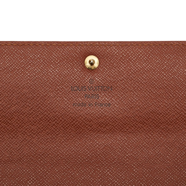 ルイ ヴィトン モノグラム ポシェット ポルト モネ クレディ 長財布 M61725 ブラウン PVC レザー レディース LOUIS VUITTON 【中古】