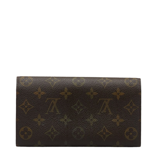 ルイ ヴィトン モノグラム ポシェット ポルト モネ クレディ 長財布 M61725 ブラウン PVC レザー レディース LOUIS VUITTON 【中古】