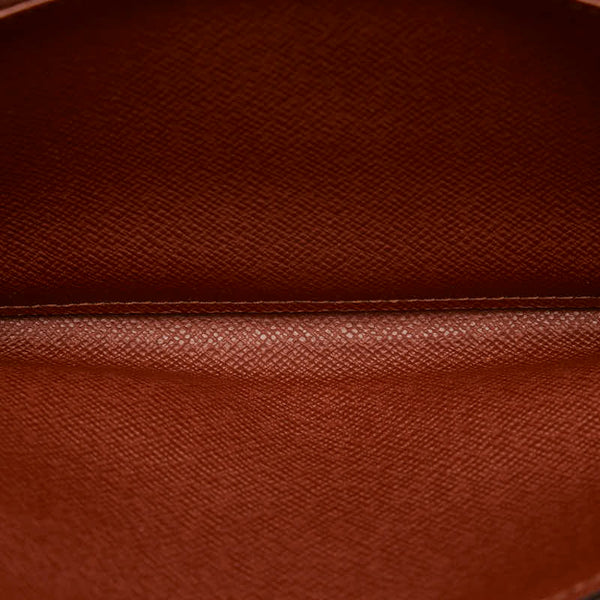 ルイ ヴィトン モノグラム ポシェット ポルト モネ クレディ 長財布 M61725 ブラウン PVC レザー レディース LOUIS VUITTON 【中古】