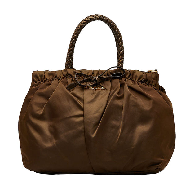 プラダ ハンドバッグ ショルダーバッグ 2WAY ブラウン ナイロン レザー レディース PRADA 【中古】
