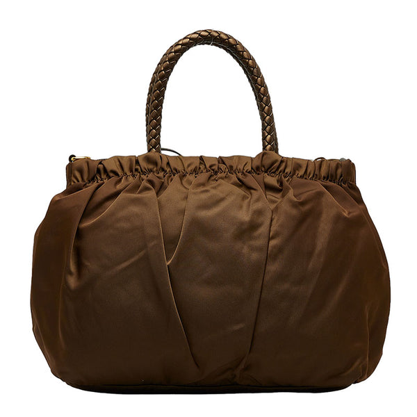プラダ ハンドバッグ ショルダーバッグ 2WAY ブラウン ナイロン レザー レディース PRADA 【中古】