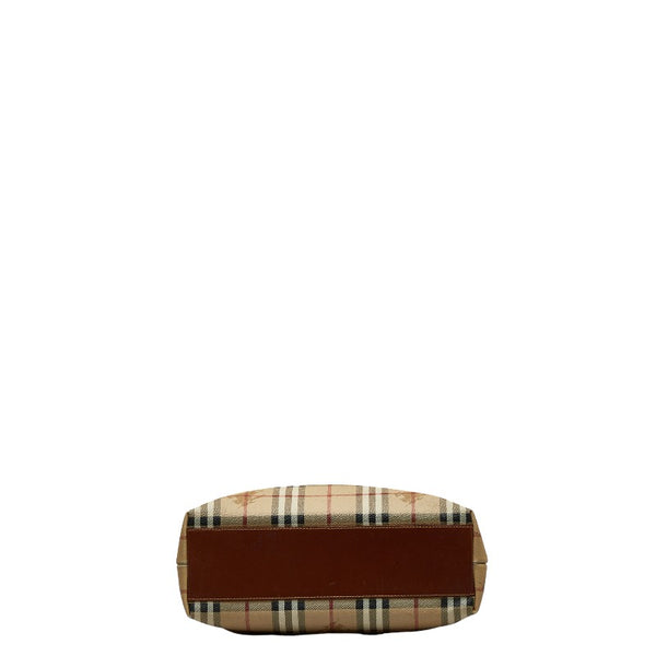 バーバリー ノバチェック シャドーホース ハンドバッグ トートバッグ ベージュ PVC レザー レディース BURBERRY 【中古】
