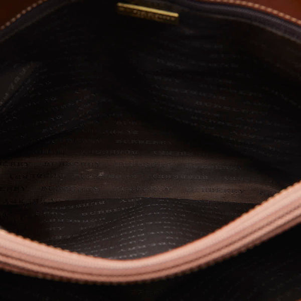 バーバリー ノバチェック シャドーホース ハンドバッグ トートバッグ ベージュ PVC レザー レディース BURBERRY 【中古】