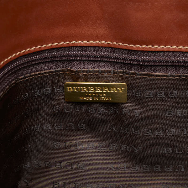 バーバリー ノバチェック シャドーホース ハンドバッグ トートバッグ ベージュ PVC レザー レディース BURBERRY 【中古】