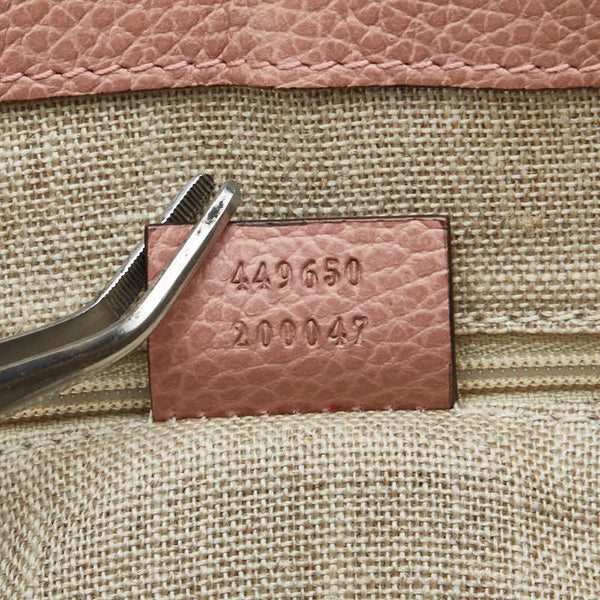 グッチ ハンドバッグ トートバッグ 449650 ピンク レザー レディース GUCCI 【中古】