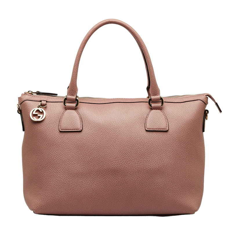 グッチ ハンドバッグ トートバッグ 449650 ピンク レザー レディース GUCCI 【中古】