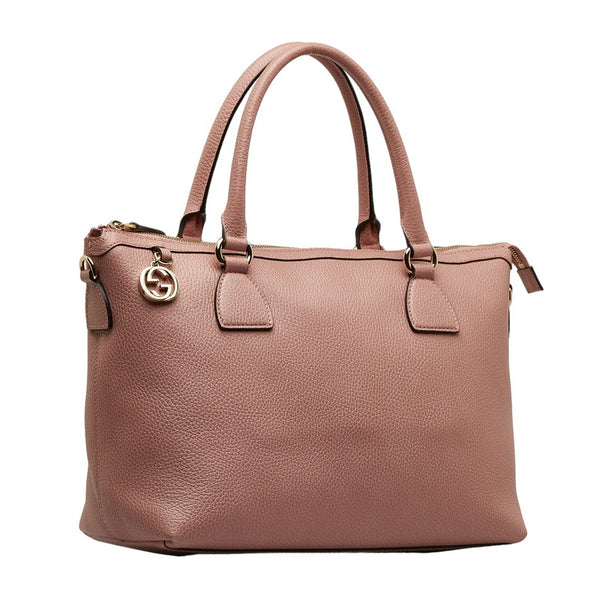 グッチ ハンドバッグ トートバッグ 449650 ピンク レザー レディース GUCCI 【中古】