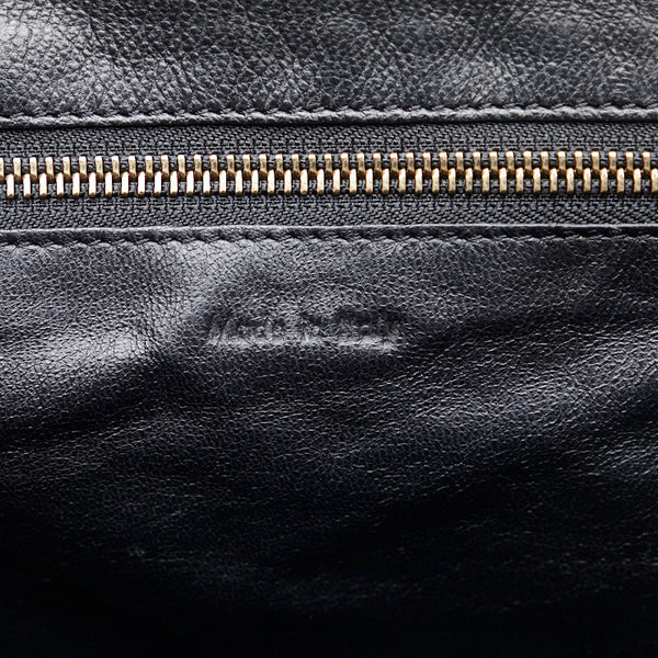 セリーヌ ラゲージ ミディアム ショッパー ハンドバッグ ブラック カーフ レザー レディース CELINE 【中古】