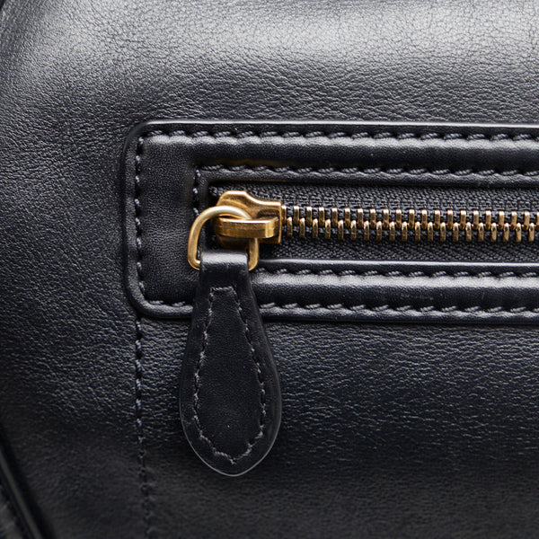 セリーヌ ラゲージ ミディアム ショッパー ハンドバッグ ブラック カーフ レザー レディース CELINE 【中古】