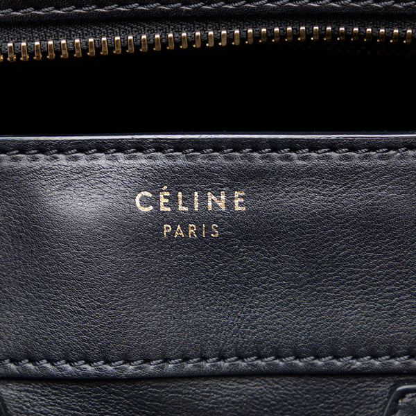 セリーヌ ラゲージ ミディアム ショッパー ハンドバッグ ブラック カーフ レザー レディース CELINE 【中古】