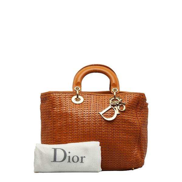 ディオール ラブリー レディディオール ハンドバッグ ブラウン レザー レディース Dior 【中古】