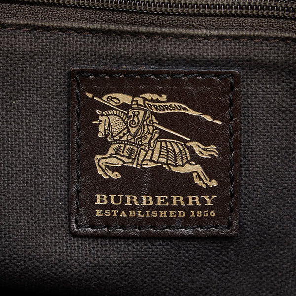 バーバリー ノバチェック シャドーホース ハンドバッグ ベージュ PVC レザー レディース BURBERRY 【中古】